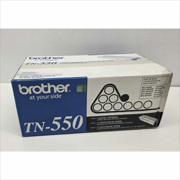 This Brother TN-550 Black Toner Cartridge is new and sealed in its original OEM packaging. The exterior box may show minor shelf wear, scuffing, or small dents from storage — see photos for exact condition. Compatible with the following Brother printers: DCP-8060, DCP-8065DN, HL-5240, HL-5250DN, HL-5250DNT, HL-5280DW, MFC-8460N, MFC-8660DN, MFC-8670DN, MFC-8860DN, and MFC-8870DW. This genuine OEM toner provides crisp black text and consistent print quality across every page. It will be packed in a slightly larger box with protective padding to ensure safe delivery and prevent additional box wear. Includes: 1x New OEM Brother TN-550 Black Toner Cartridge for DCP / HL / MFC Series (see compatible models above) Does Not Include: Anything else not listed or pictured above Shipping Data Unit box dimensions (W × H × D): 14.8″ × 4.6″ × 7.3″ (OEM packaging) Unit weight: 2.1 lbs Shipping dimensions (W × H × D): 20.8″ × 10.6″ × 13.3″ (+3″ per side for protection) Estimated shipping weight: ~2.4 lbs (unit weight × 1.15 packaging allowance) ⚠️ Condition Note: New and factory sealed. Box may show light wear from storage.
