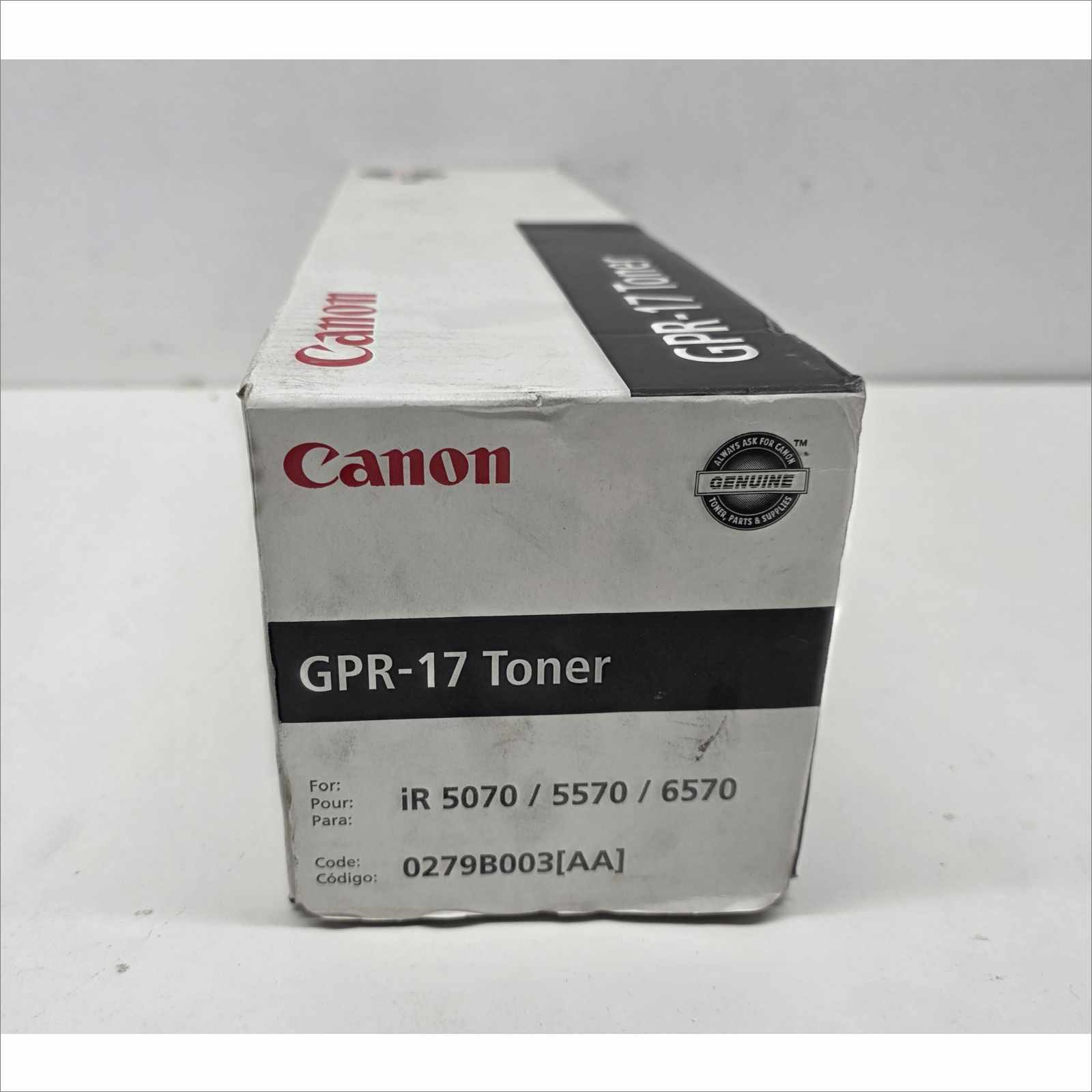 New OEM Canon GPR-17 Black Toner Cartridge 0279B003 for Canon imageRUNNER iR 5070 / 5570 / 6570 – Sealed OEM Packaging