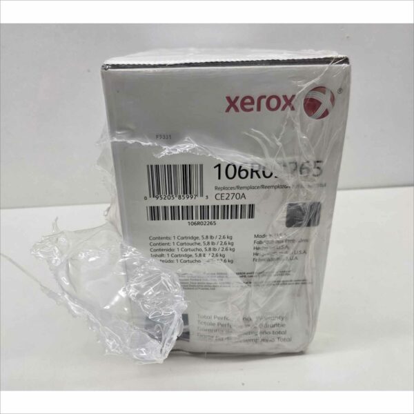 New Xerox 106R02265 Black Replacement Toner Cartridge for HP Color LaserJet CP5525 Series (Replaces CE270A) – Sealed OEM Packaging