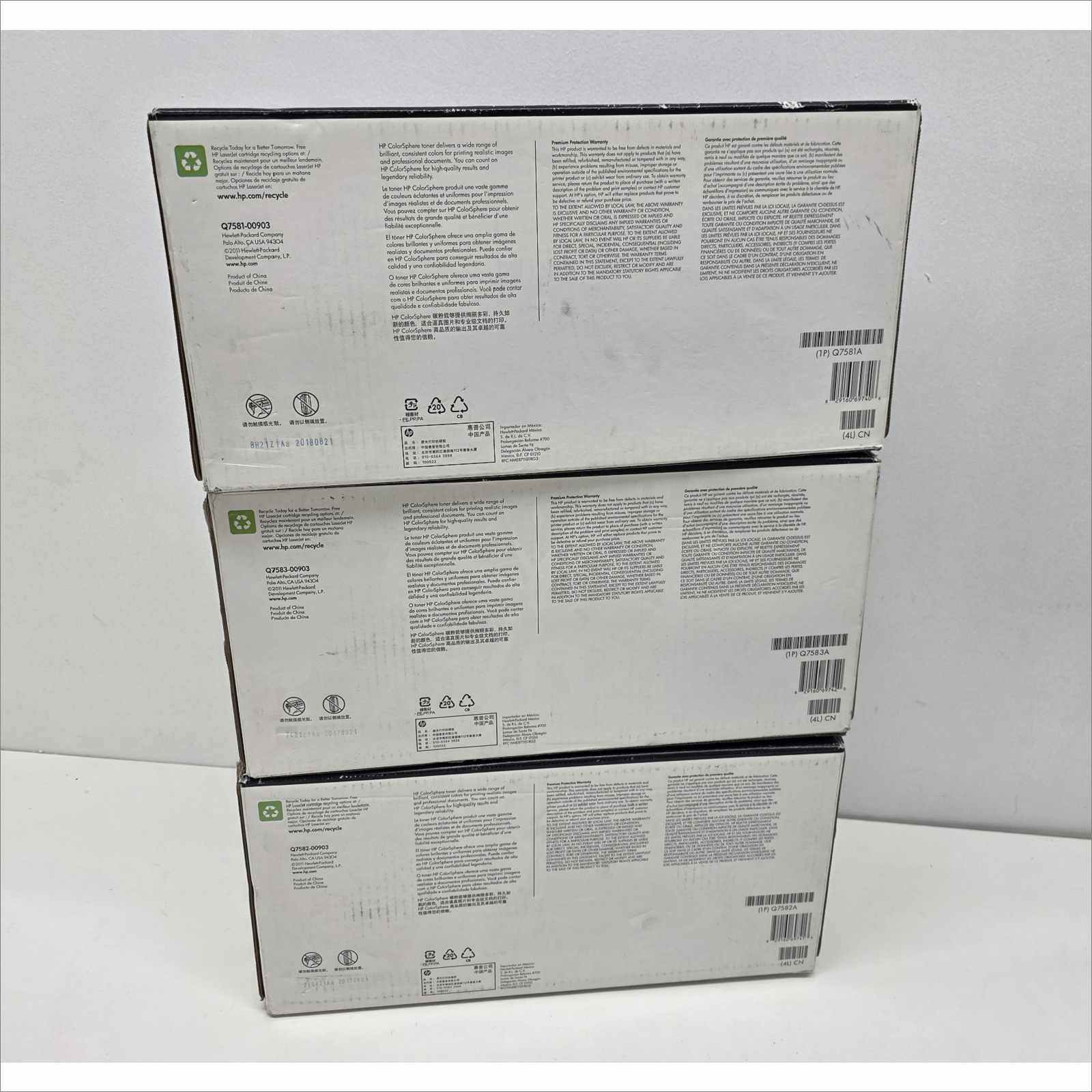 New OEM Lot of 3x HP 503A Color LaserJet Toner Cartridges – Yellow Q7582A / Magenta Q7583A / Cyan Q7581A – For HP Color LaserJet CP3505 / 3800 Series – Sealed OEM Packaging