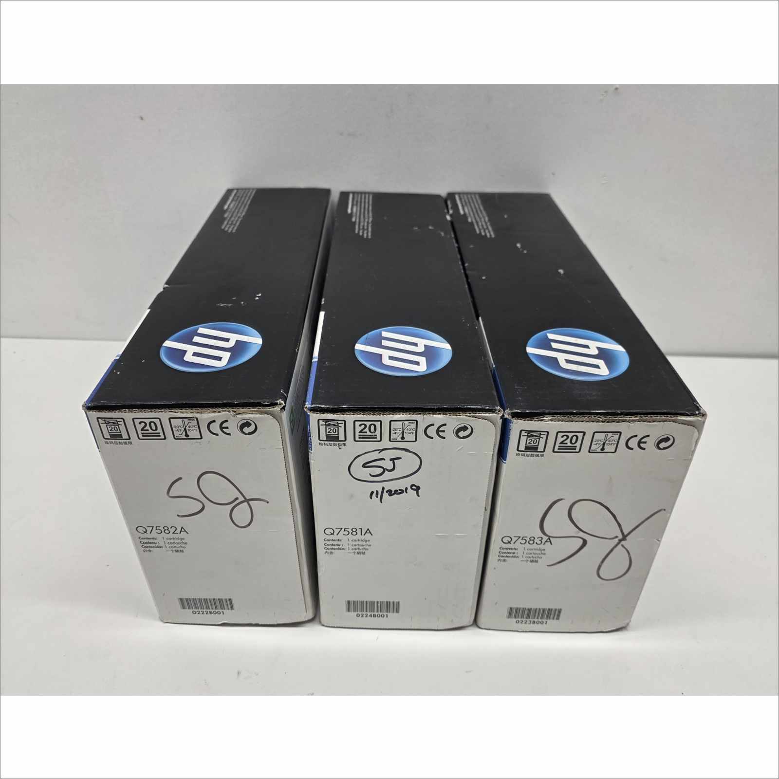 New OEM Lot of 3x HP 503A Color LaserJet Toner Cartridges – Yellow Q7582A / Magenta Q7583A / Cyan Q7581A – For HP Color LaserJet CP3505 / 3800 Series – Sealed OEM Packaging