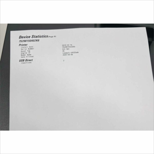 Lexmark CX522ade Color Laser Printer – Page Count 49K – Tested Working
