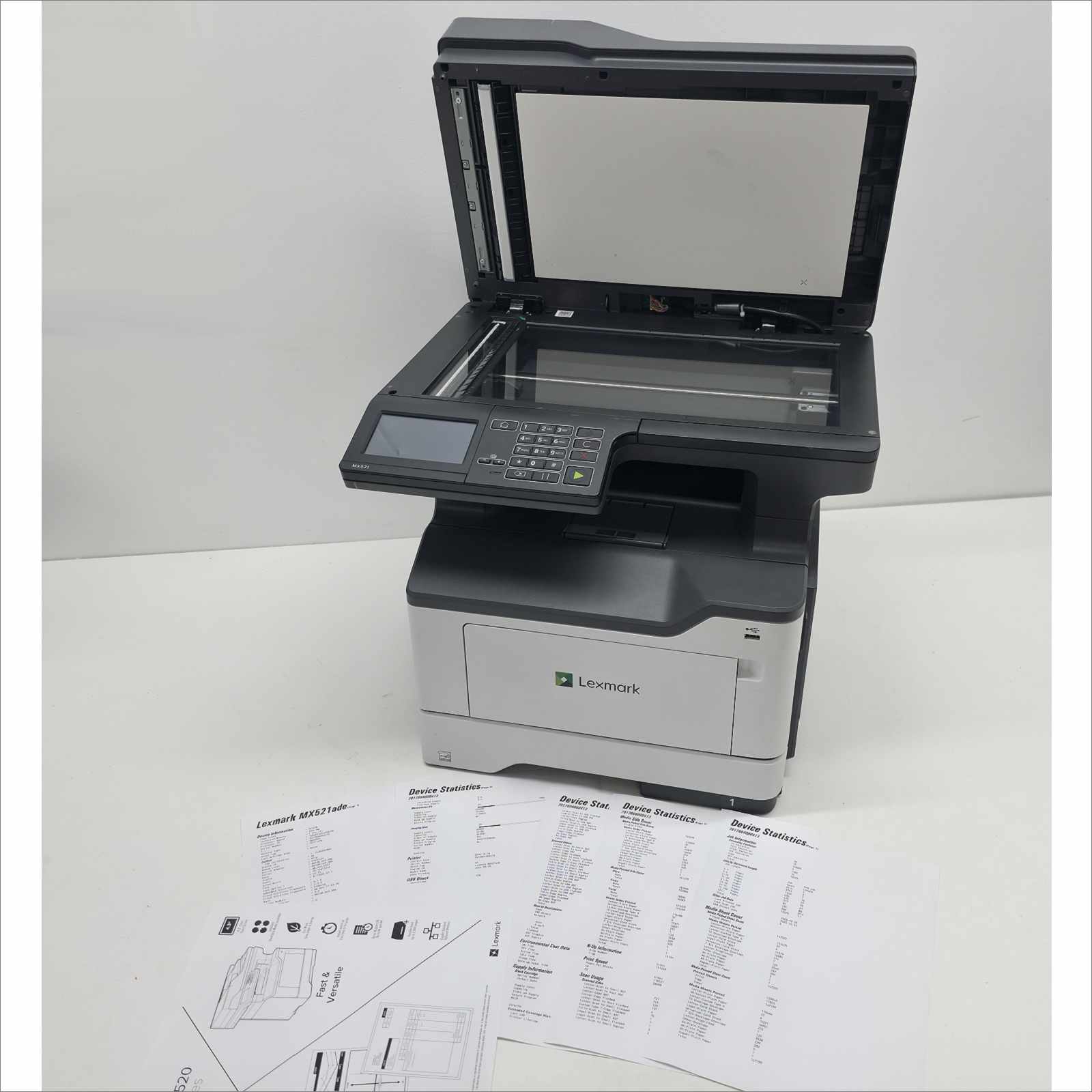 Lexmark MX521ade Monochrome Laser Printer – 151K Pages – Tested Working