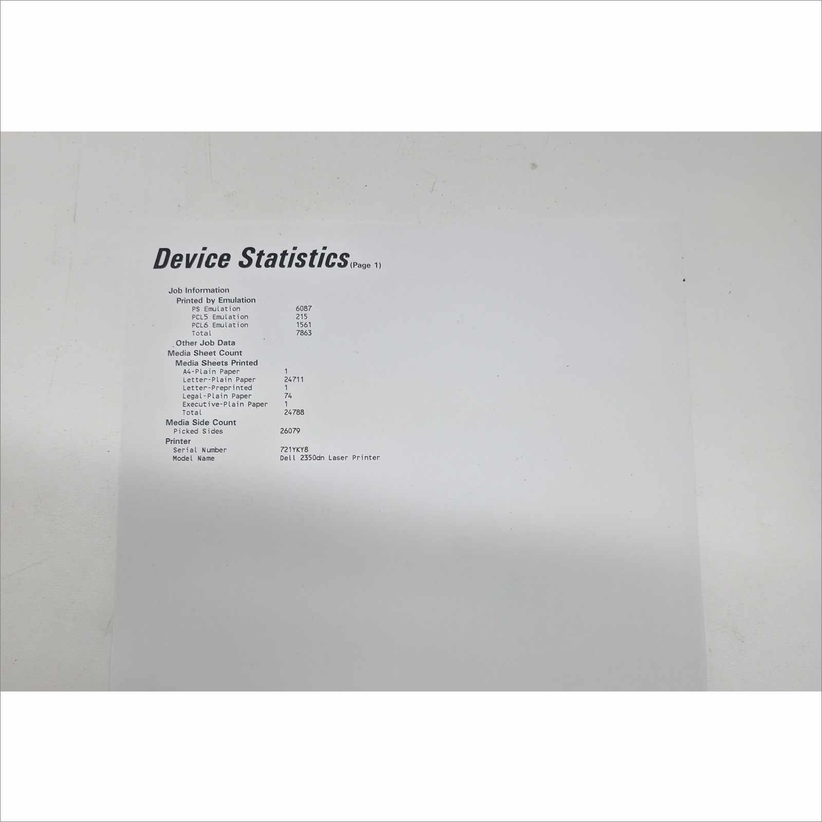 Dell 2350dn Monochrome Laser Printer 0TNW57 24K Pages Ethernet Parallel USB Tested Working