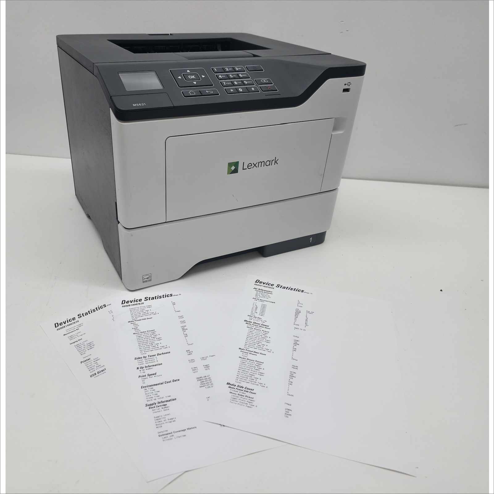 Lexmark MS621dn Monochrome Laser Printer – Page Count 73K – Tested Working