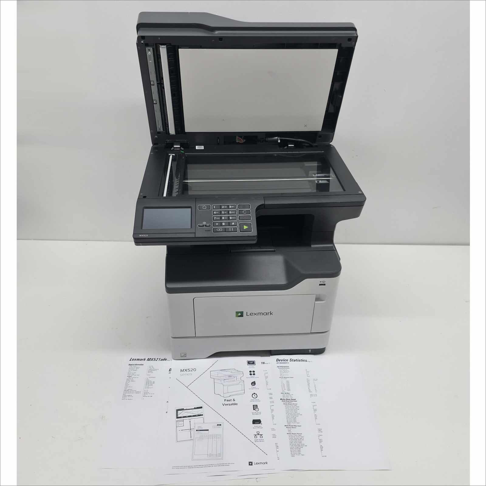Lexmark MX521ade Monochrome Laser Printer – 151K Pages – Tested Working