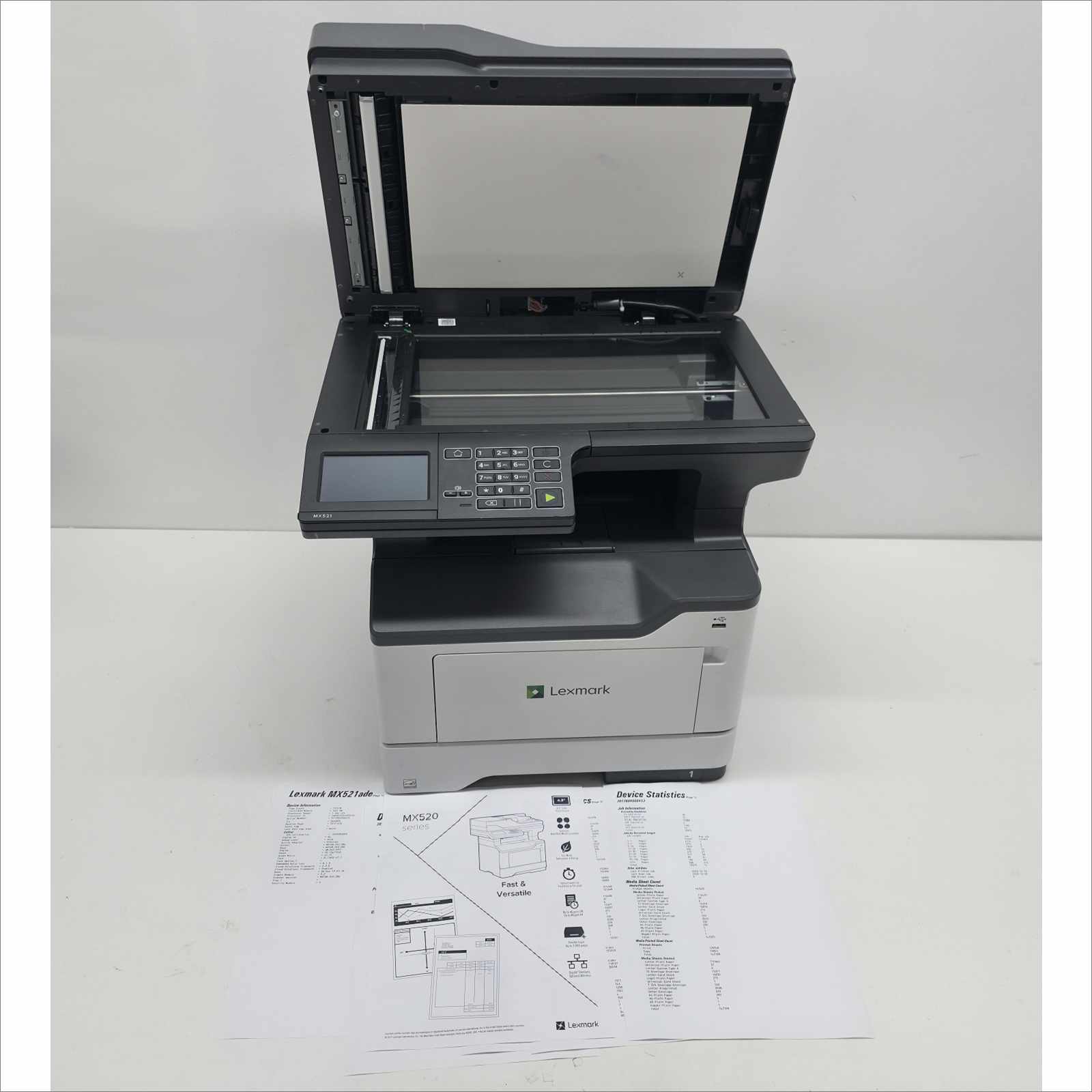 Lexmark MX521ade Monochrome Laser Printer – 151K Pages – Tested Working