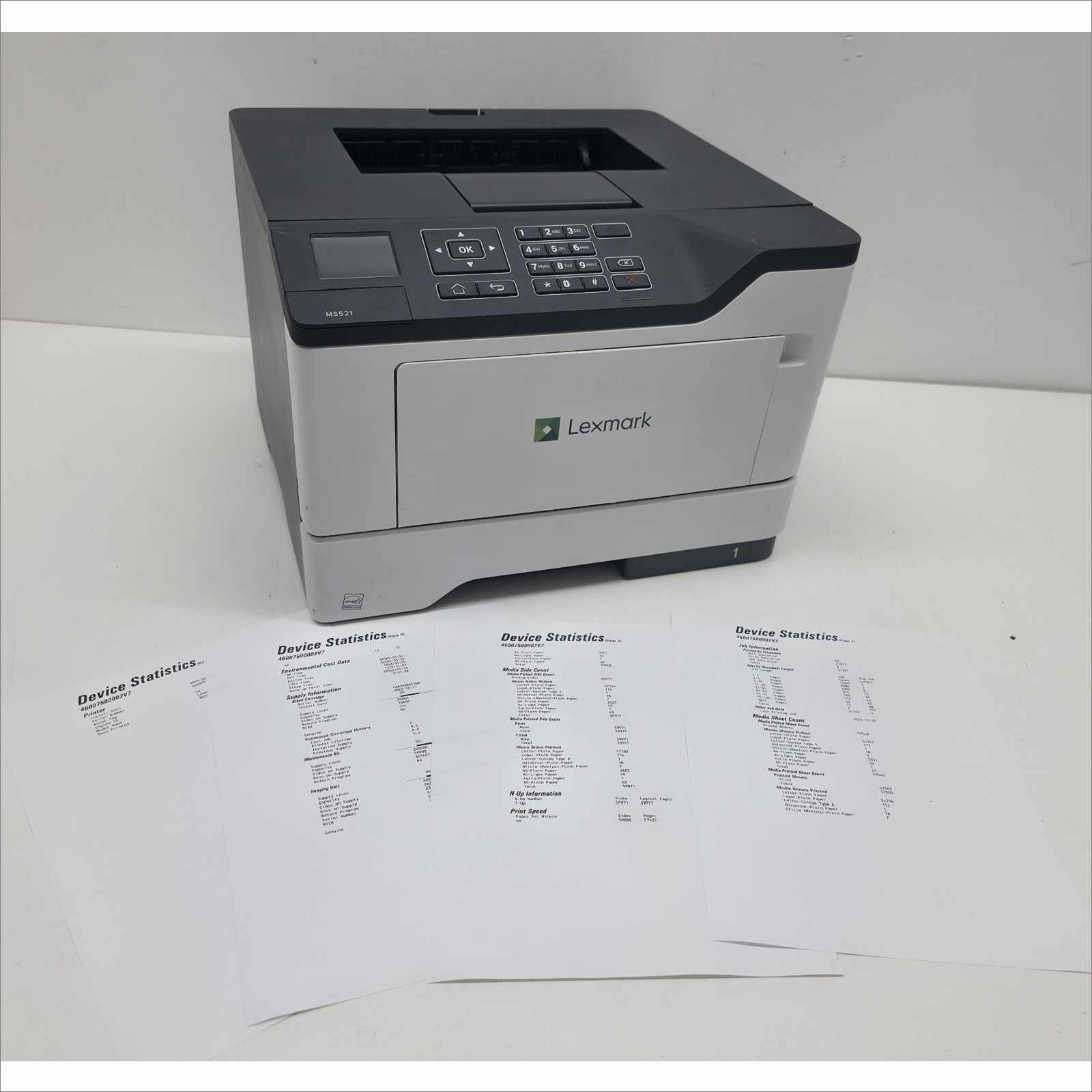 Lexmark MS521dn Monochrome Laser Printer – Page Count 57K – Tested Working