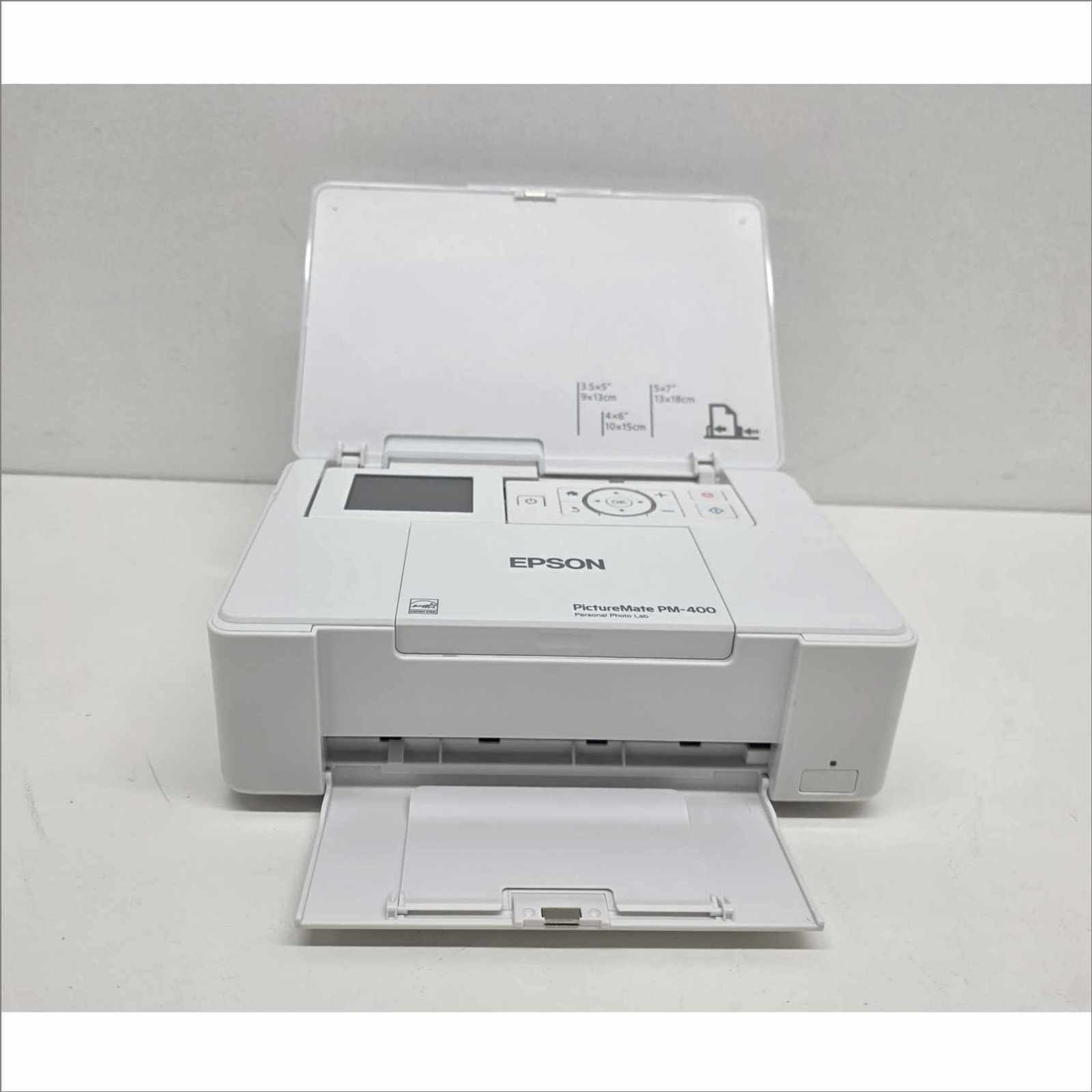 Epson PictureMate PM-400 Personal Photo Lab Inkjet Printer – With 24VDC PSU, USB Cable, OEM Packaging, Manual & Photo Paper