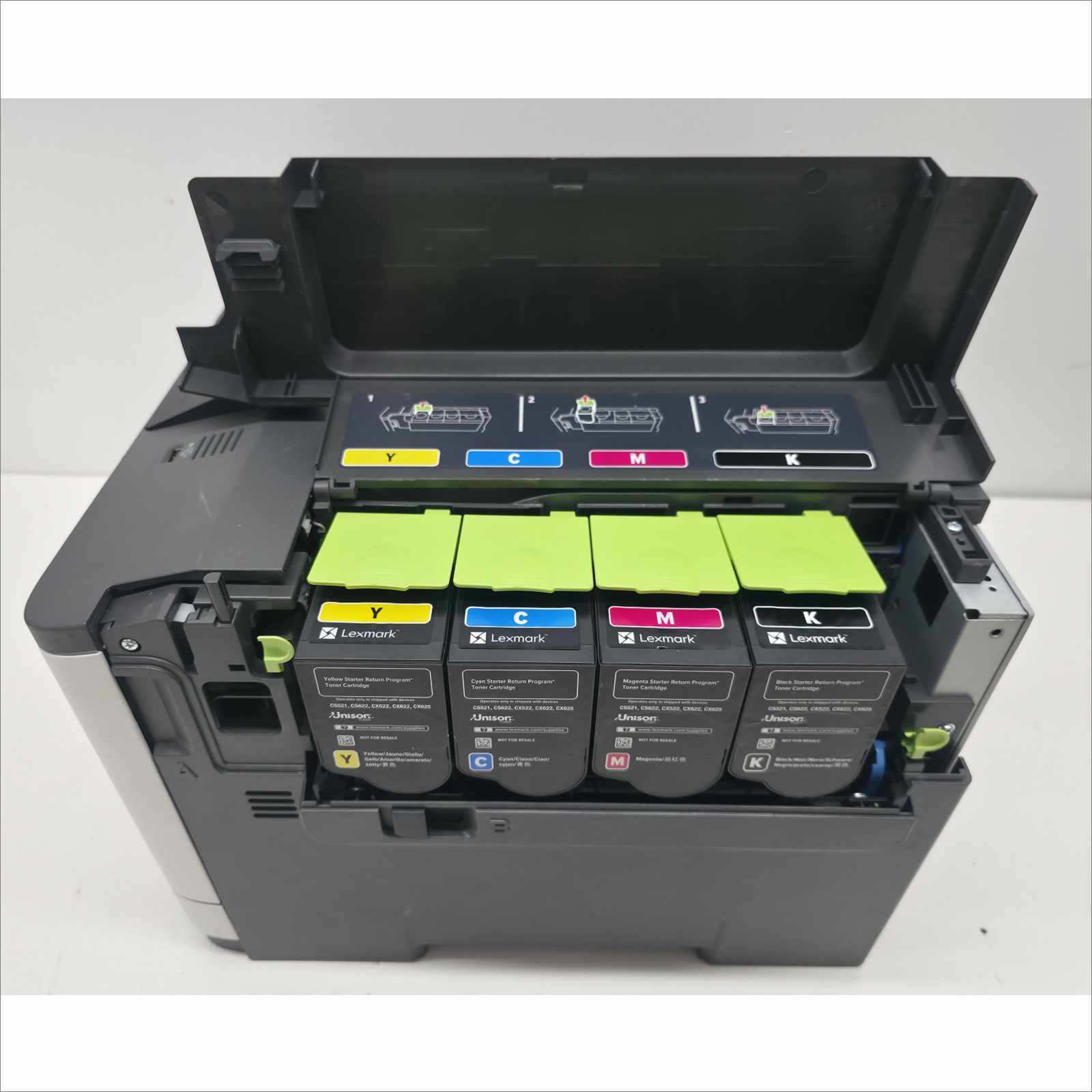 Lexmark CS521dn Color Laser Printer – Page Count 9 – Cracked Tray (Jams / Needs Replacement)