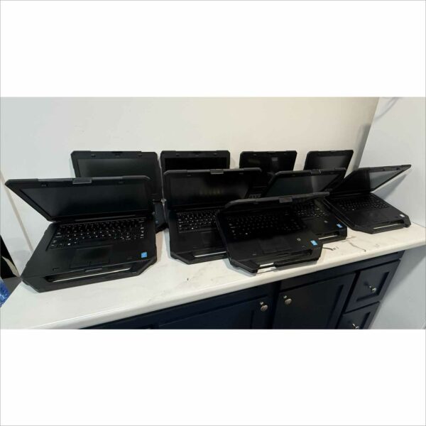Lot of 9x Dell Latitude Rugged 5414 / 5404 Laptops – Mixed i3 / i5 / i7 Configurations – Fair Condition – No HDD, No Caddy, No Battery
