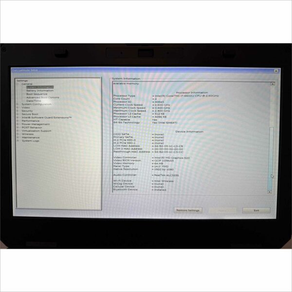 Lot of 2x Dell Latitude 14 Rugged 5414 Laptops – i7-6600U @ 2.6GHz / 8GB RAM / Touchscreen FHD – No HDD, No Caddy, No Battery