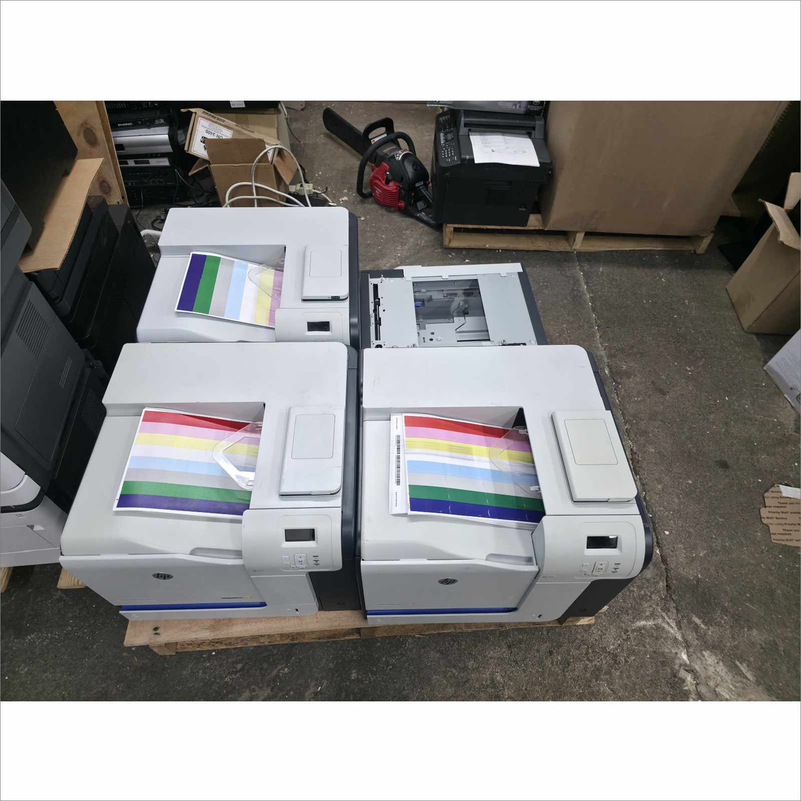 Pallet of 14x Tested Color Laser Printers – HP LaserJet Enterprise / Pro / Ricoh – Working Lot
