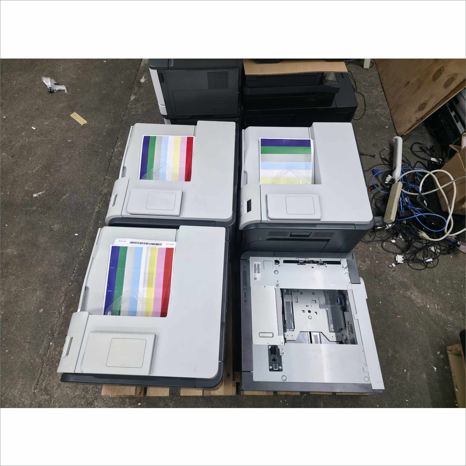 Pallet of 14x Tested Color Laser Printers – HP LaserJet Enterprise / Pro / Ricoh – Working Lot