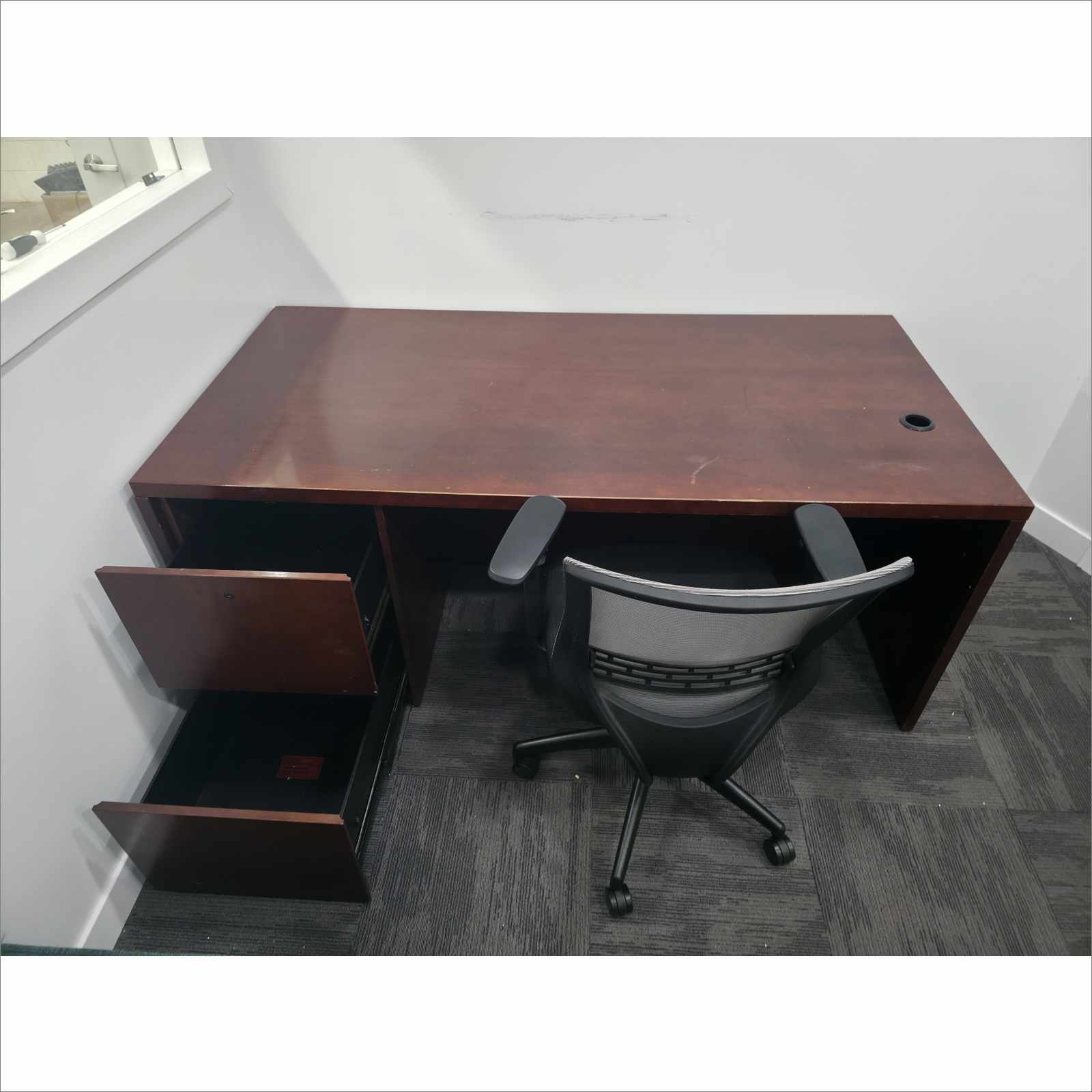 Celadon Sleeper Sofa Set w/ Desk Chair & File Cabinet – Office Furniture Lot