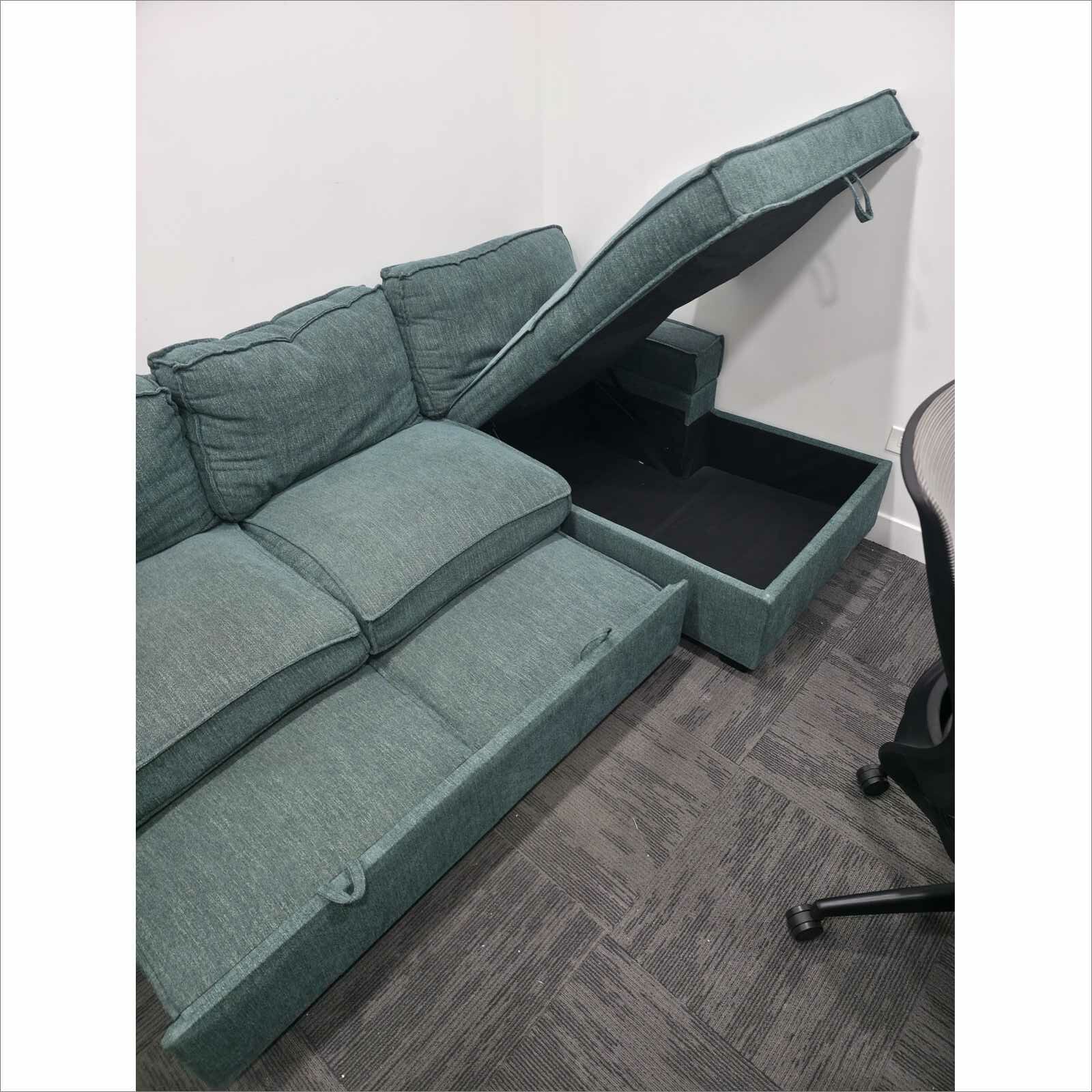 Celadon Sleeper Sofa Set w/ Desk Chair & File Cabinet – Office Furniture Lot