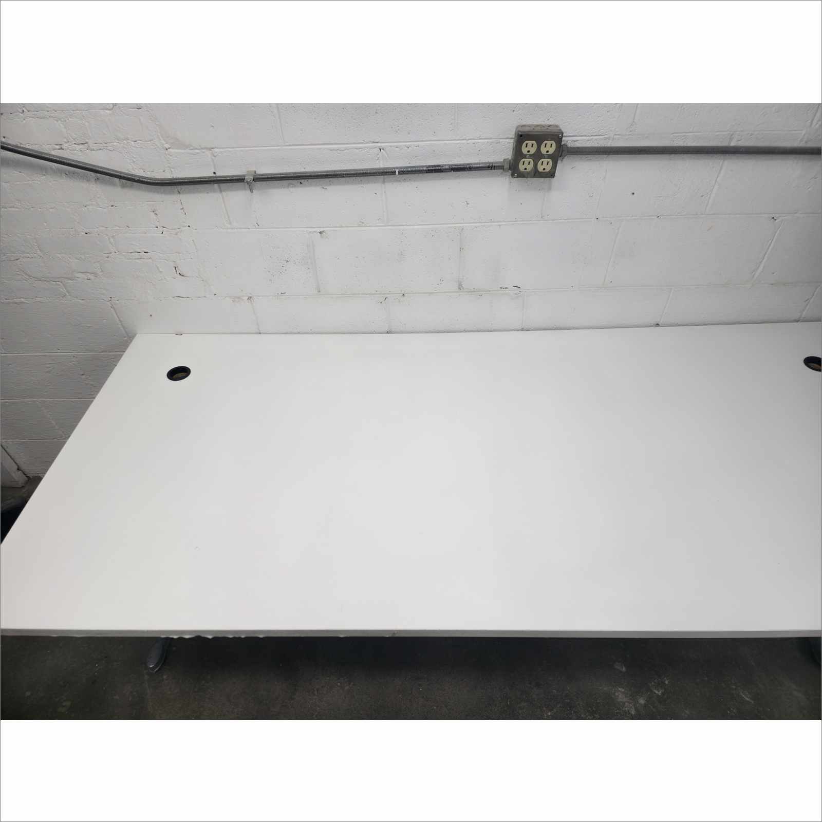 Steelcase 84×36 Laminate Work Table RATCL3672F with Silver Legs – White