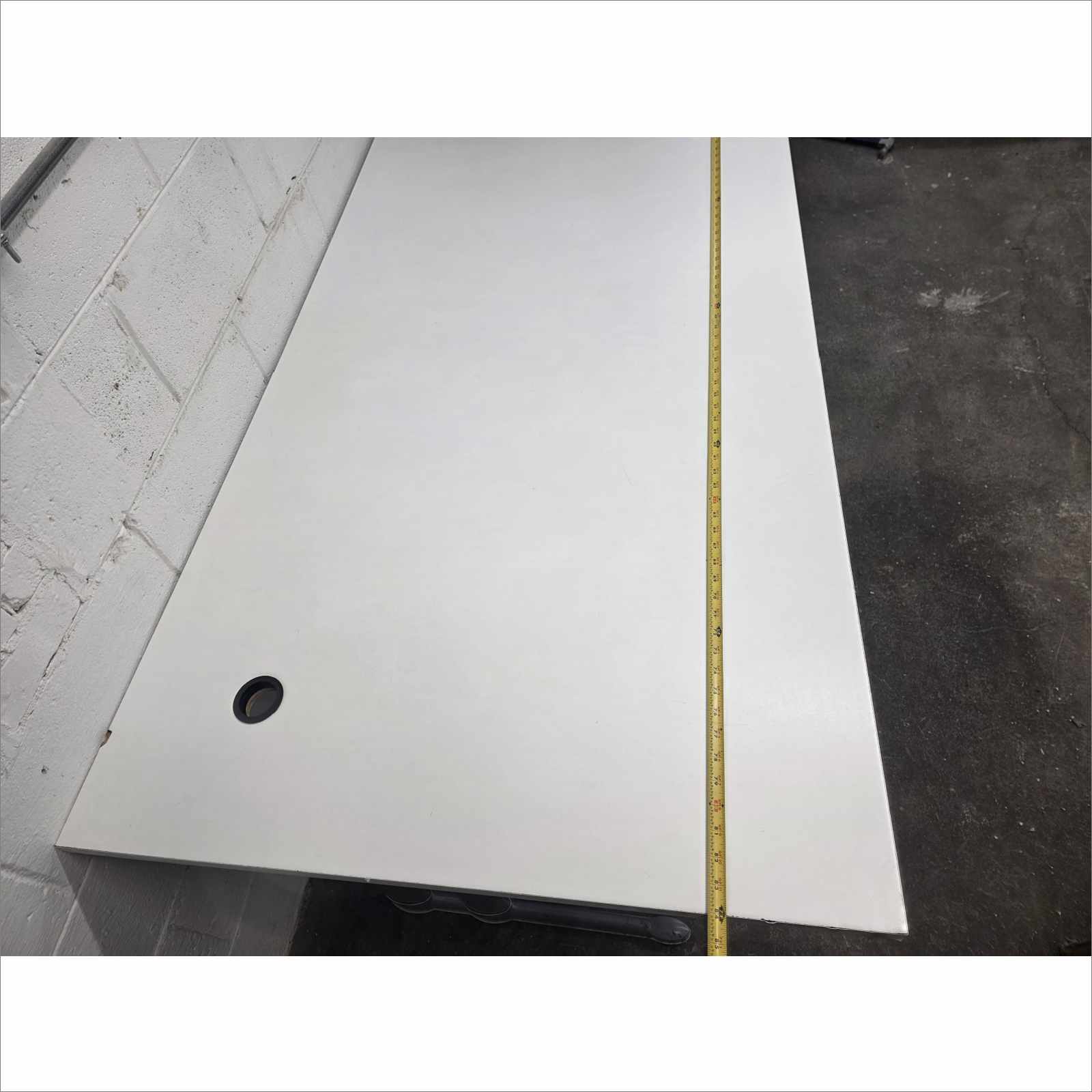 Steelcase 84×36 Laminate Work Table RATCL3672F with Silver Legs – White