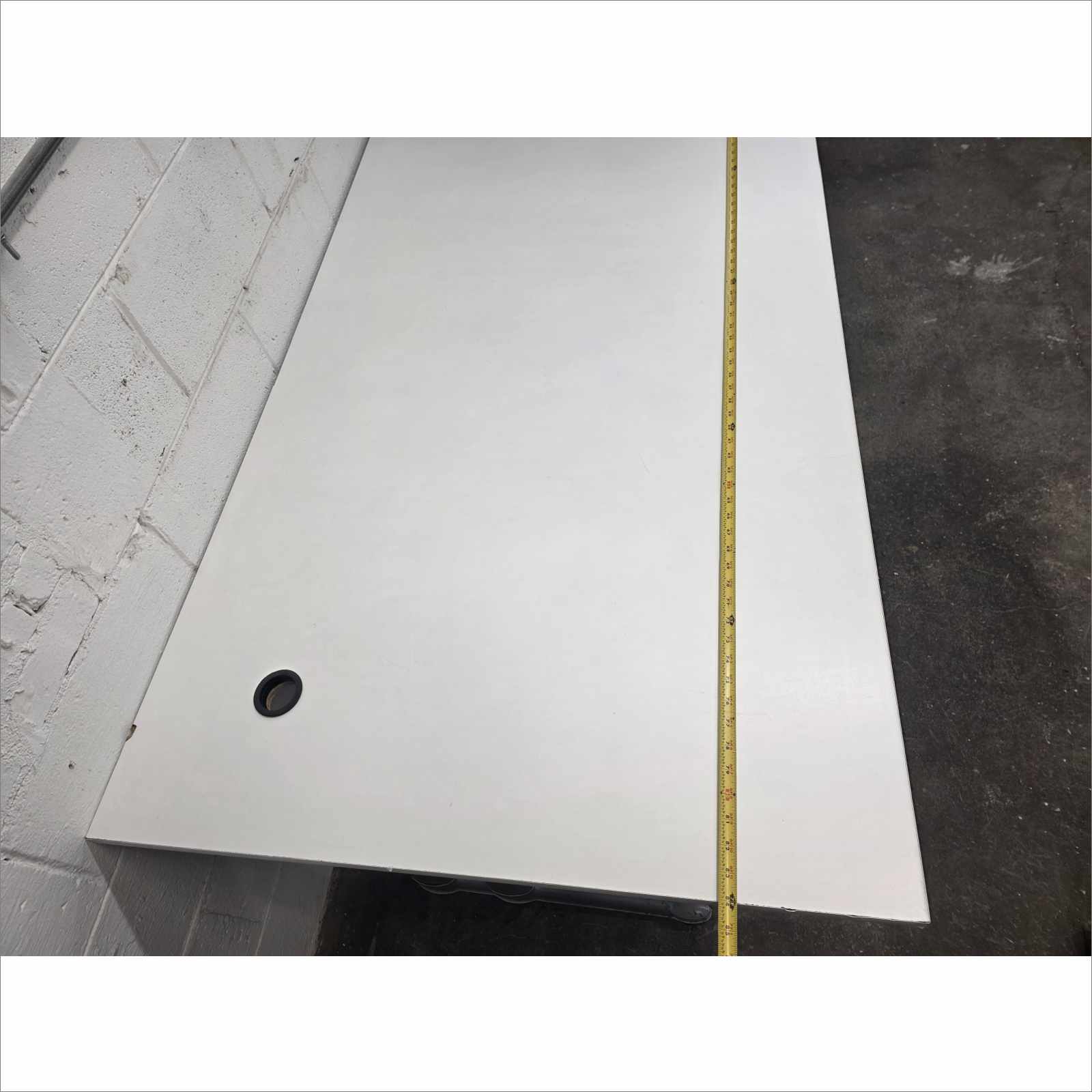 Steelcase 84×36 Laminate Work Table RATCL3672F with Silver Legs – White