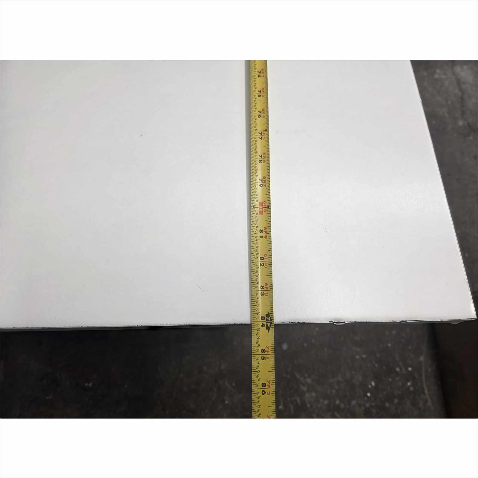 Steelcase 84×36 Laminate Work Table RATCL3672F with Silver Legs – White