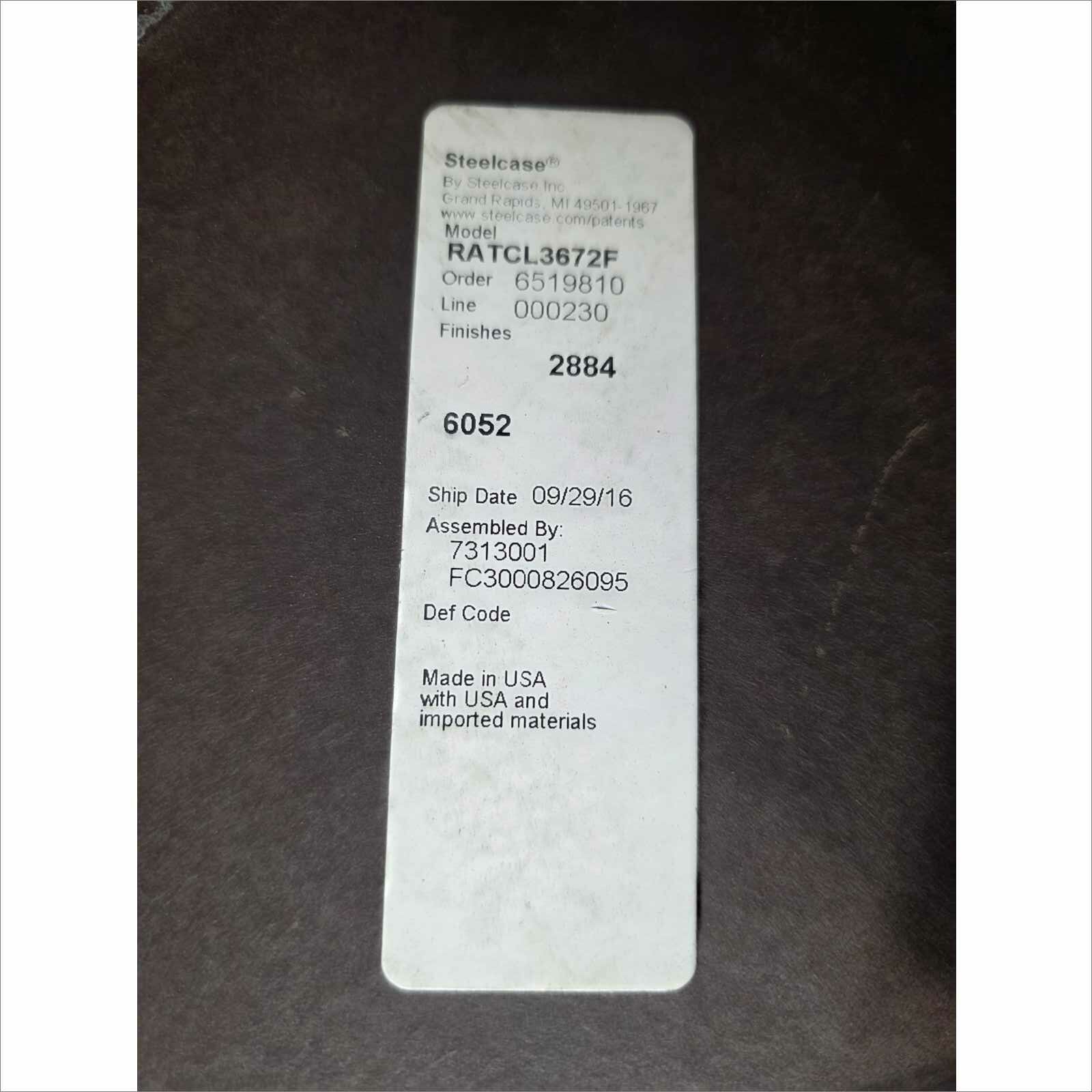 Steelcase 84×36 Laminate Work Table RATCL3672F with Silver Legs – White