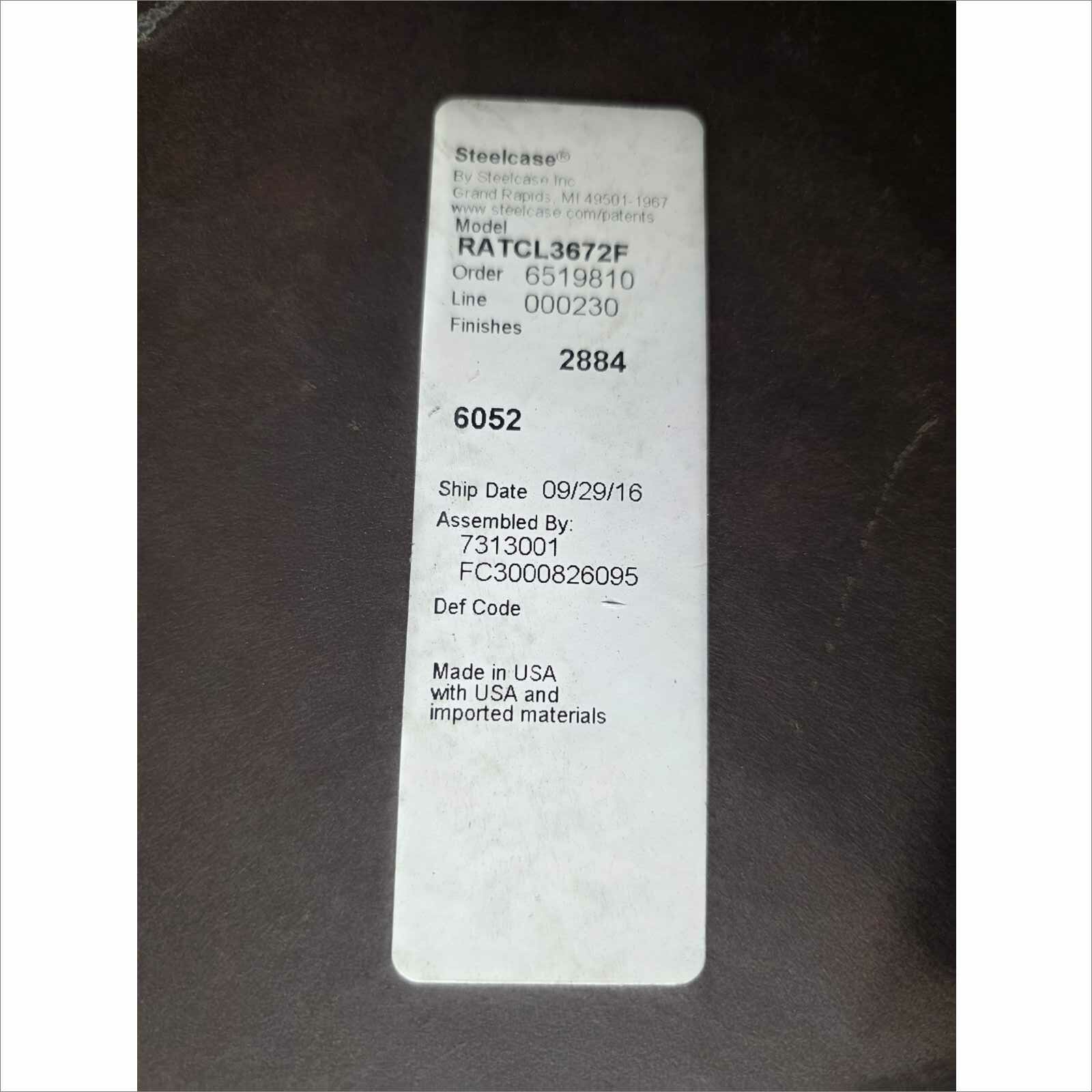 Steelcase 84×36 Laminate Work Table RATCL3672F with Silver Legs – White