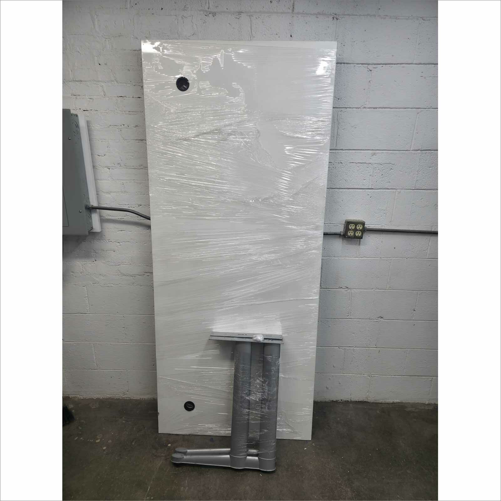 Steelcase 84×36 Laminate Work Table RATCL3672F with Silver Legs – White