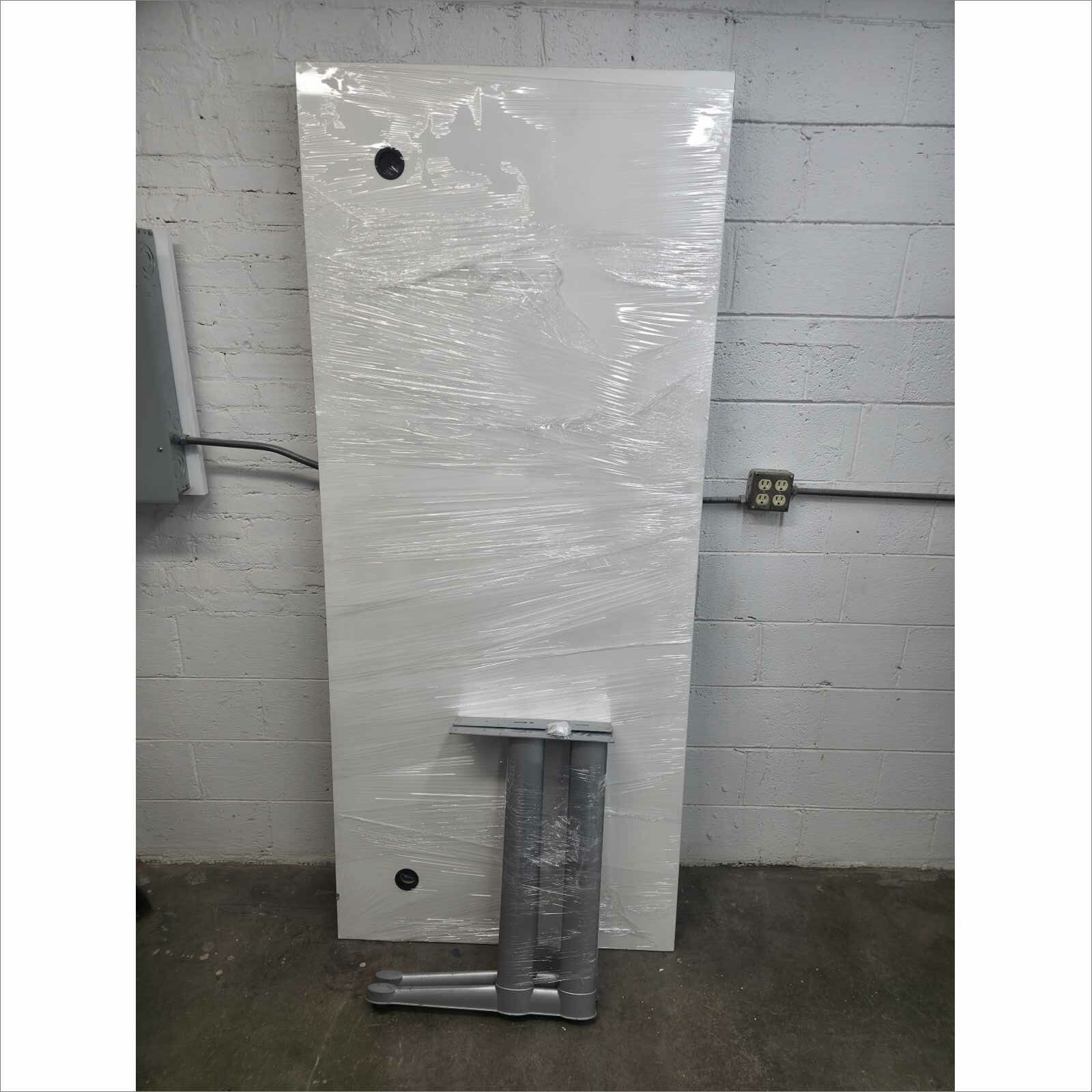 Steelcase 84×36 Laminate Work Table RATCL3672F with Silver Legs – White