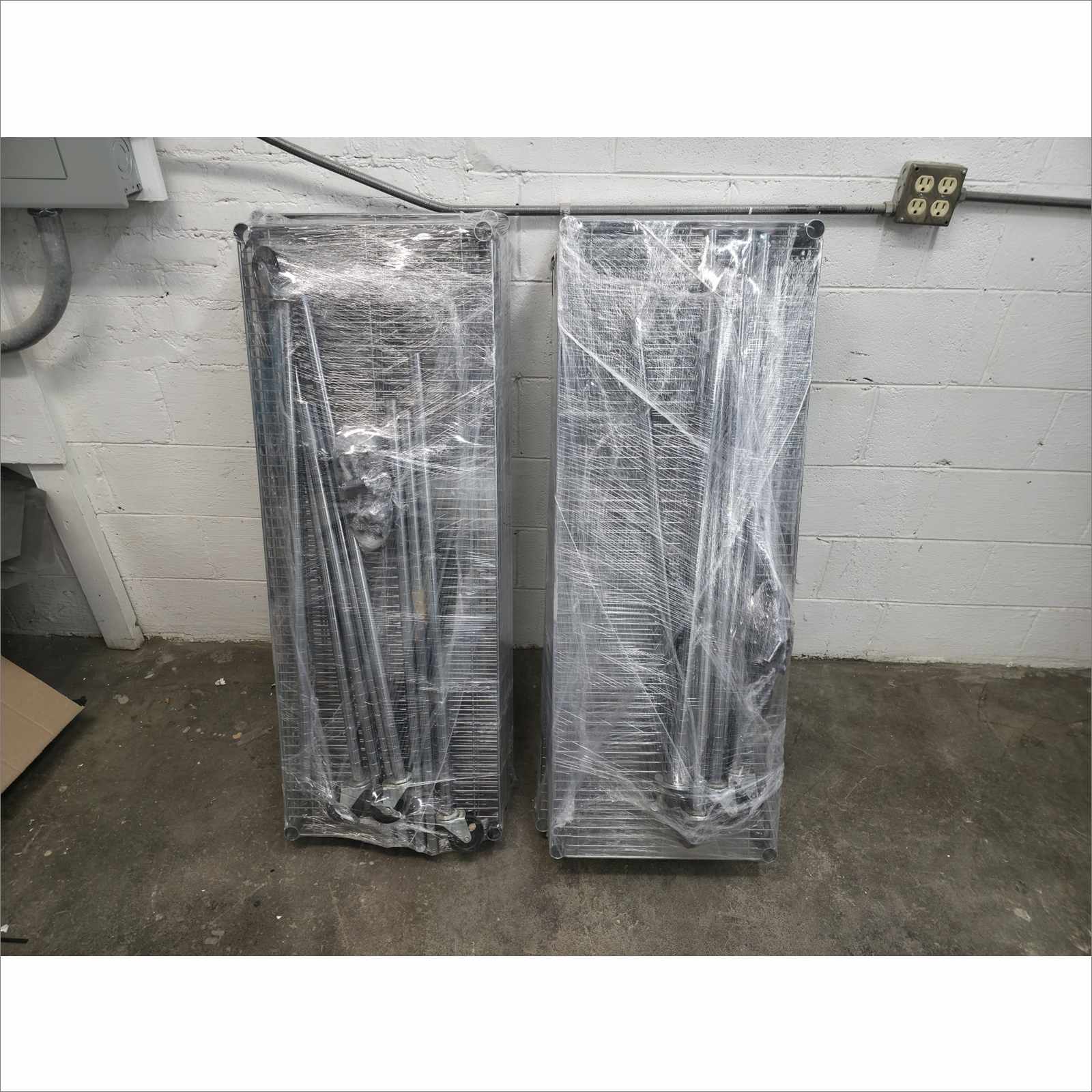 Lot of 2x 4000 LBS Heavy Duty Wire Adjustable 5-Tier Shelving Racks 48x18x76 with Casters – Storage Units