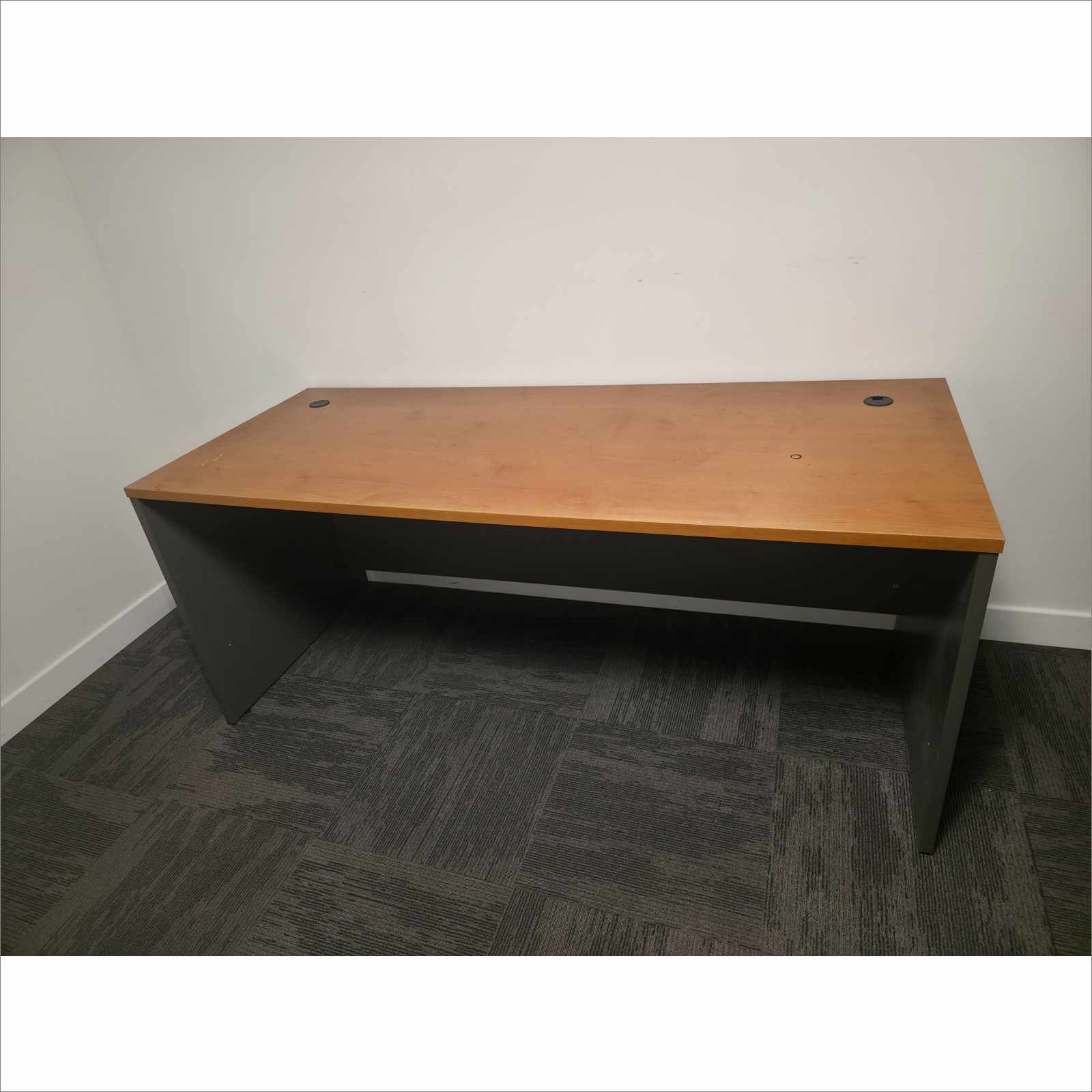 BBF Series C 72x30 WC72436 4-Piece Modular Office Desk Set Brown LEGO Style