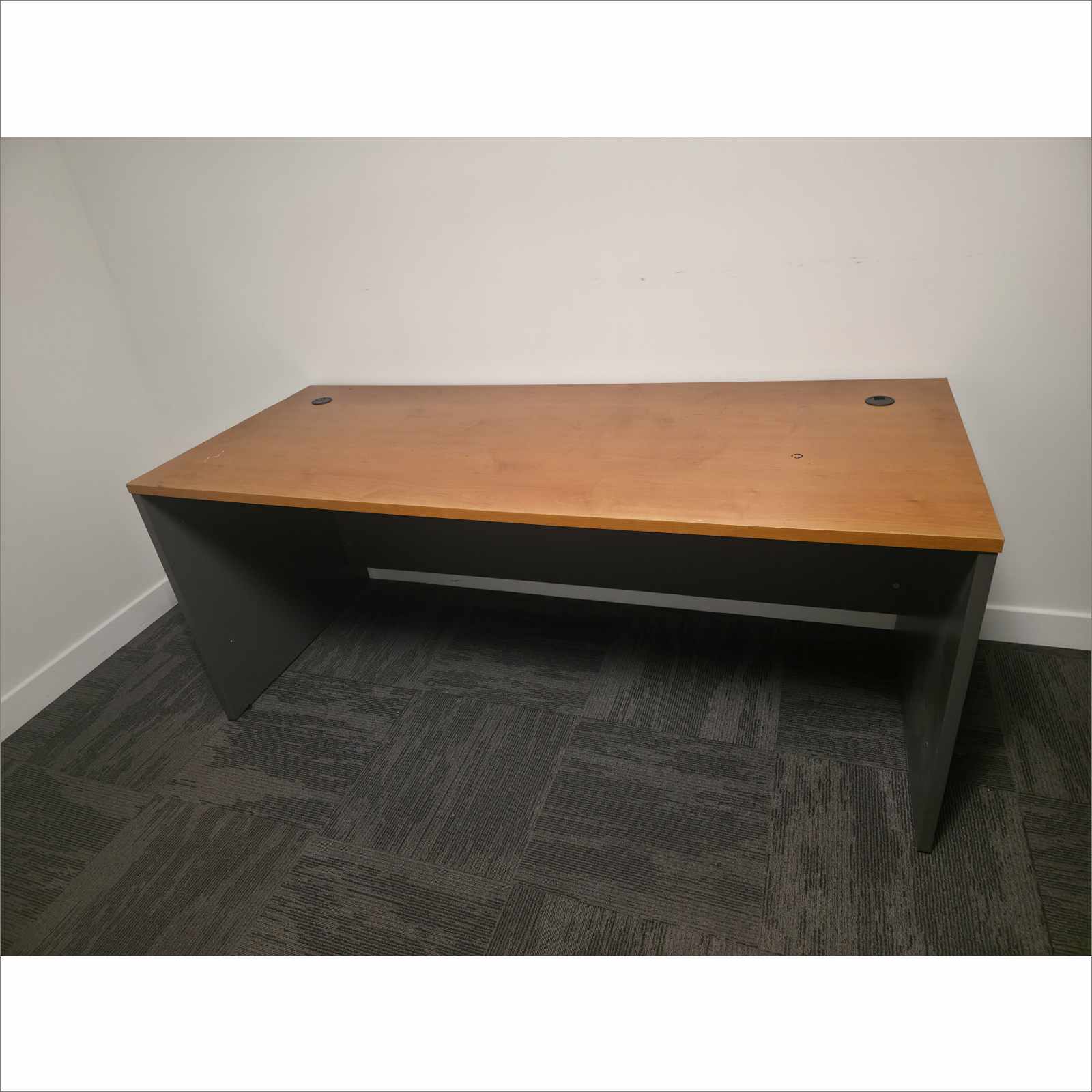 BBF Series C 72x30 WC72436 4-Piece Modular Office Desk Set Brown LEGO Style