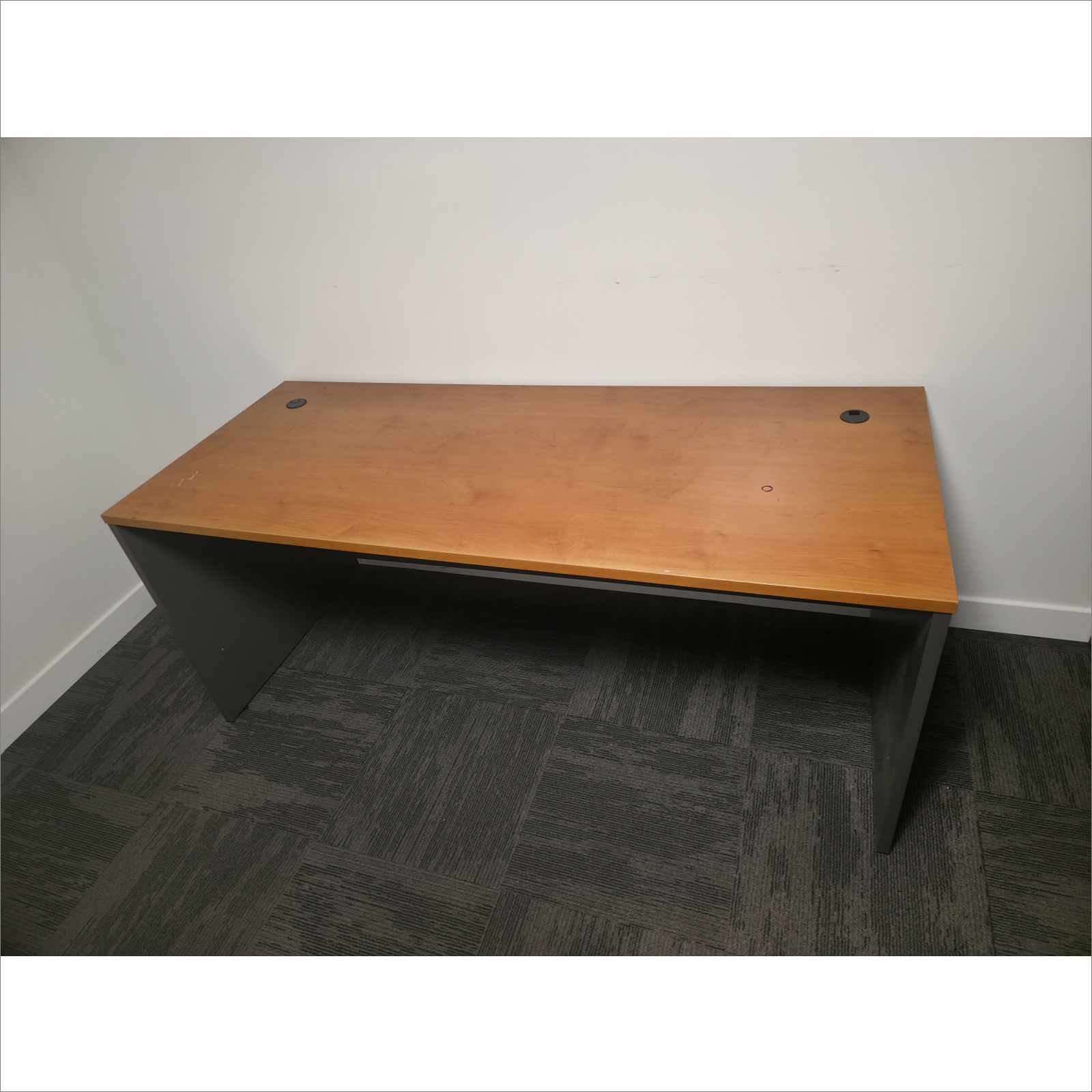 BBF Series C 72x30 WC72436 4-Piece Modular Office Desk Set Brown LEGO Style