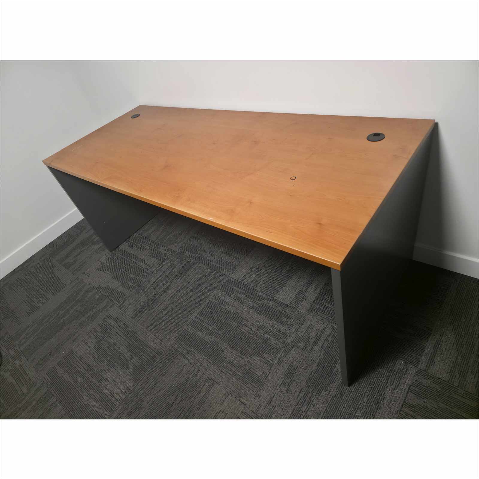 BBF Series C 72x30 WC72436 4-Piece Modular Office Desk Set Brown LEGO Style