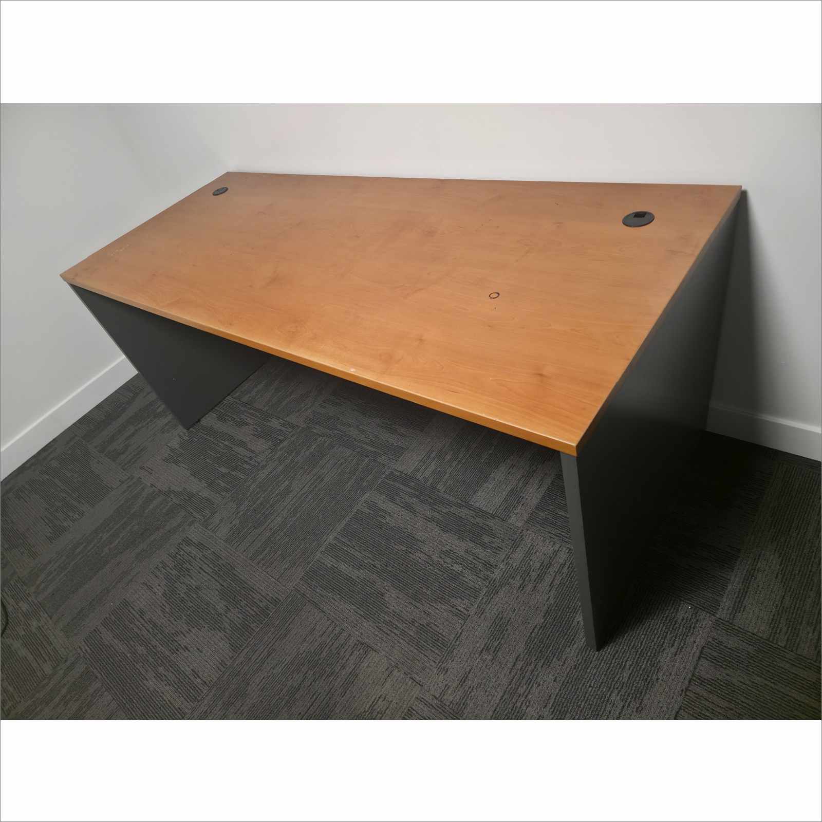 BBF Series C 72x30 WC72436 4-Piece Modular Office Desk Set Brown LEGO Style