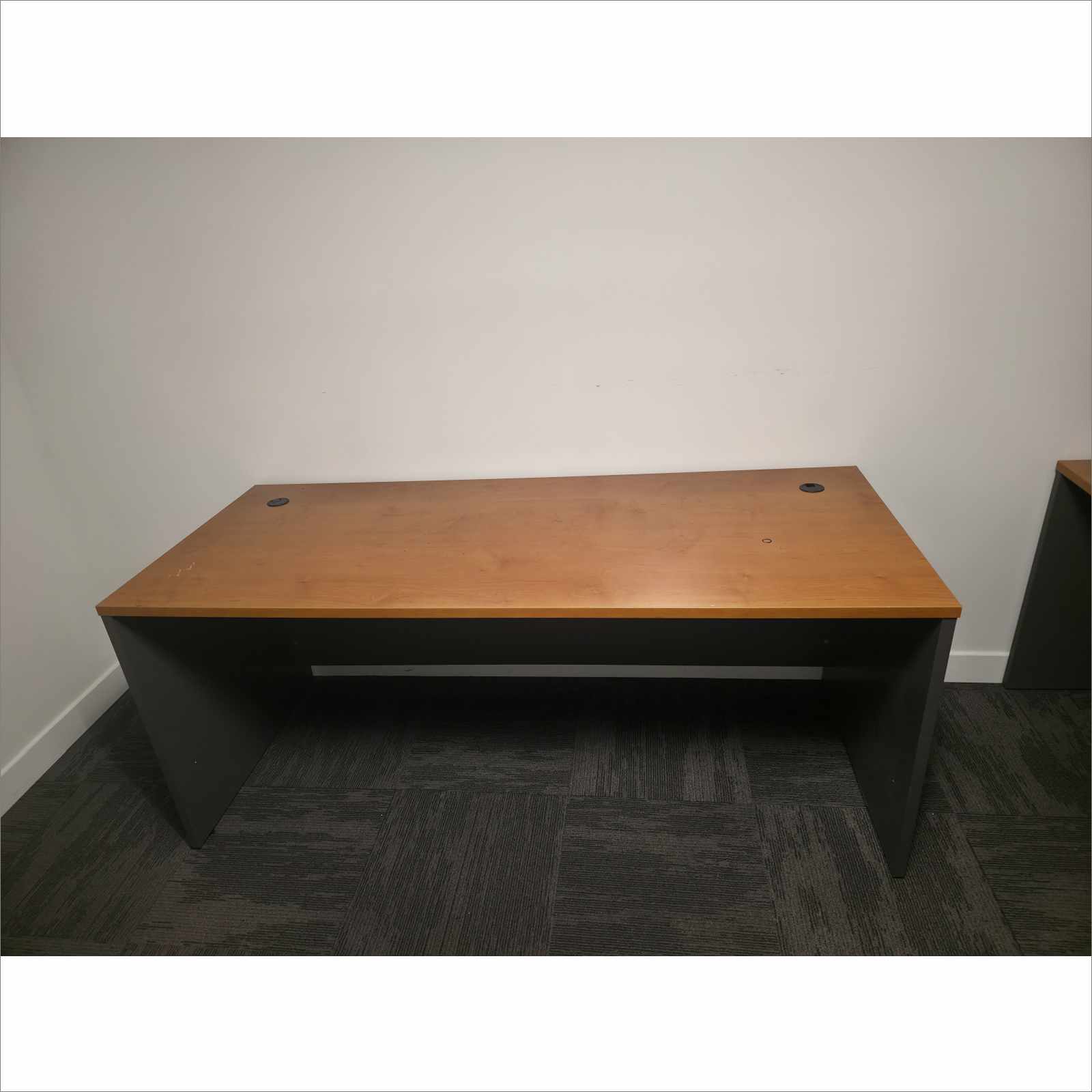 BBF Series C 72x30 WC72436 4-Piece Modular Office Desk Set Brown LEGO Style