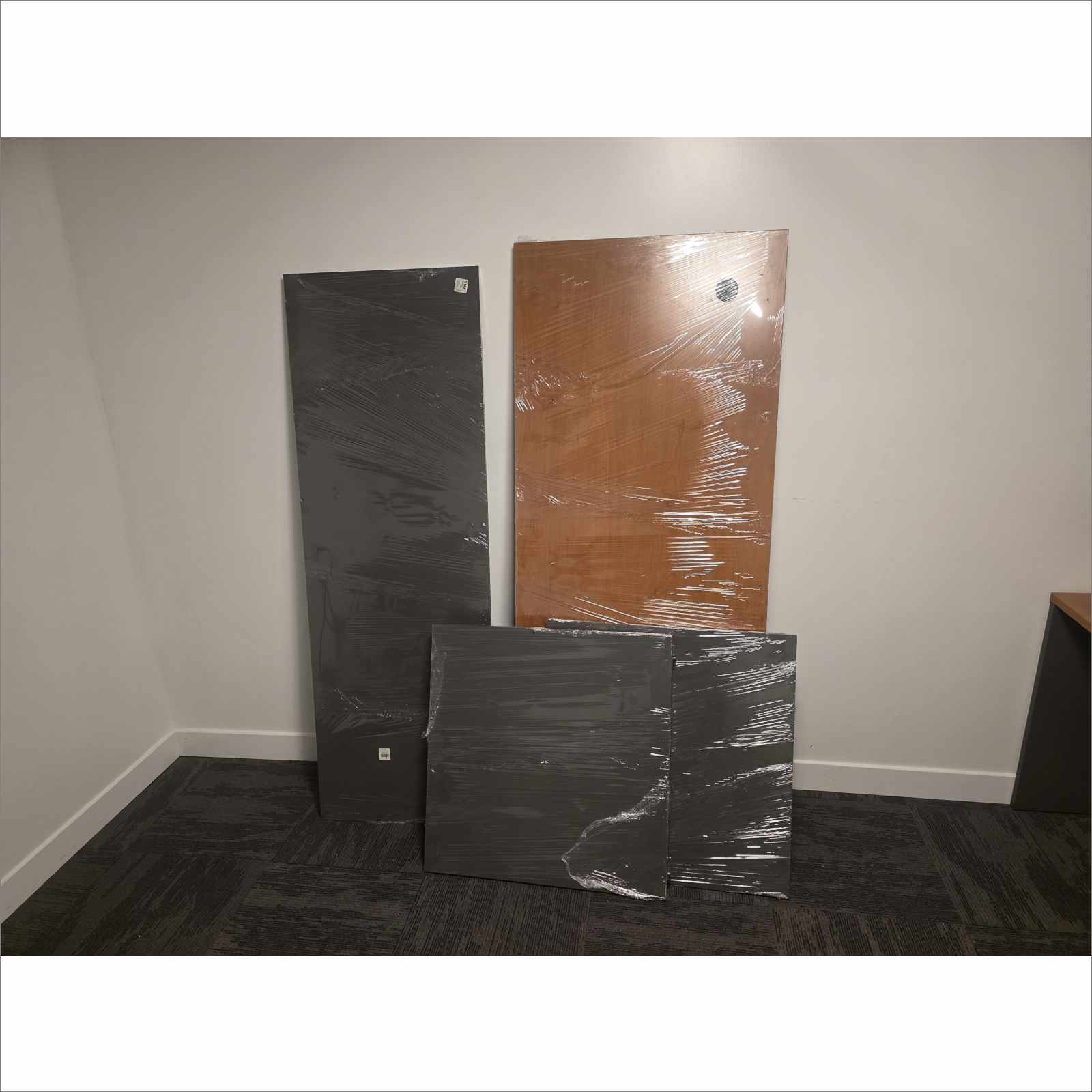 BBF Series C 72x30 WC72436 4-Piece Modular Office Desk Set Brown LEGO Style