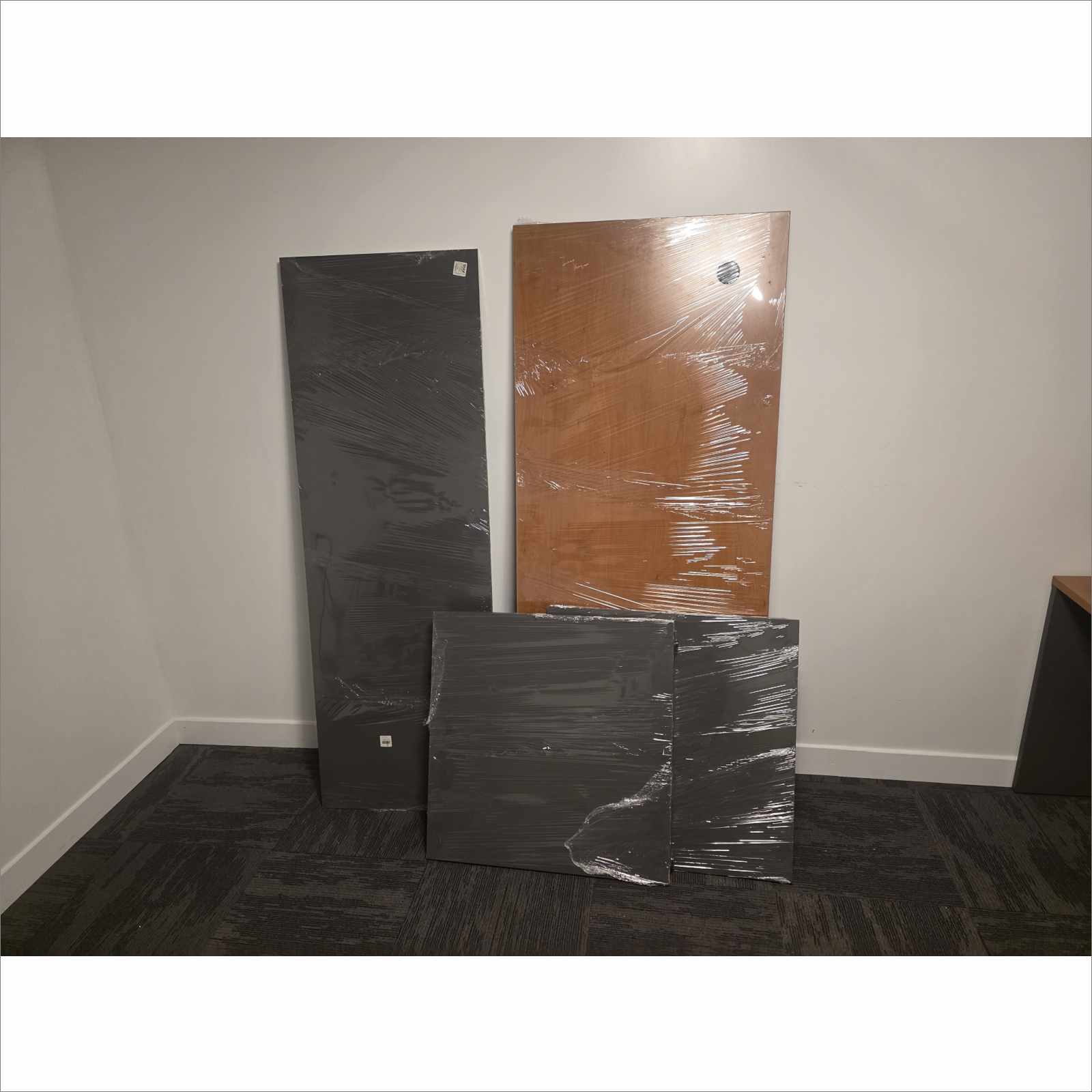 BBF Series C 72x30 WC72436 4-Piece Modular Office Desk Set Brown LEGO Style