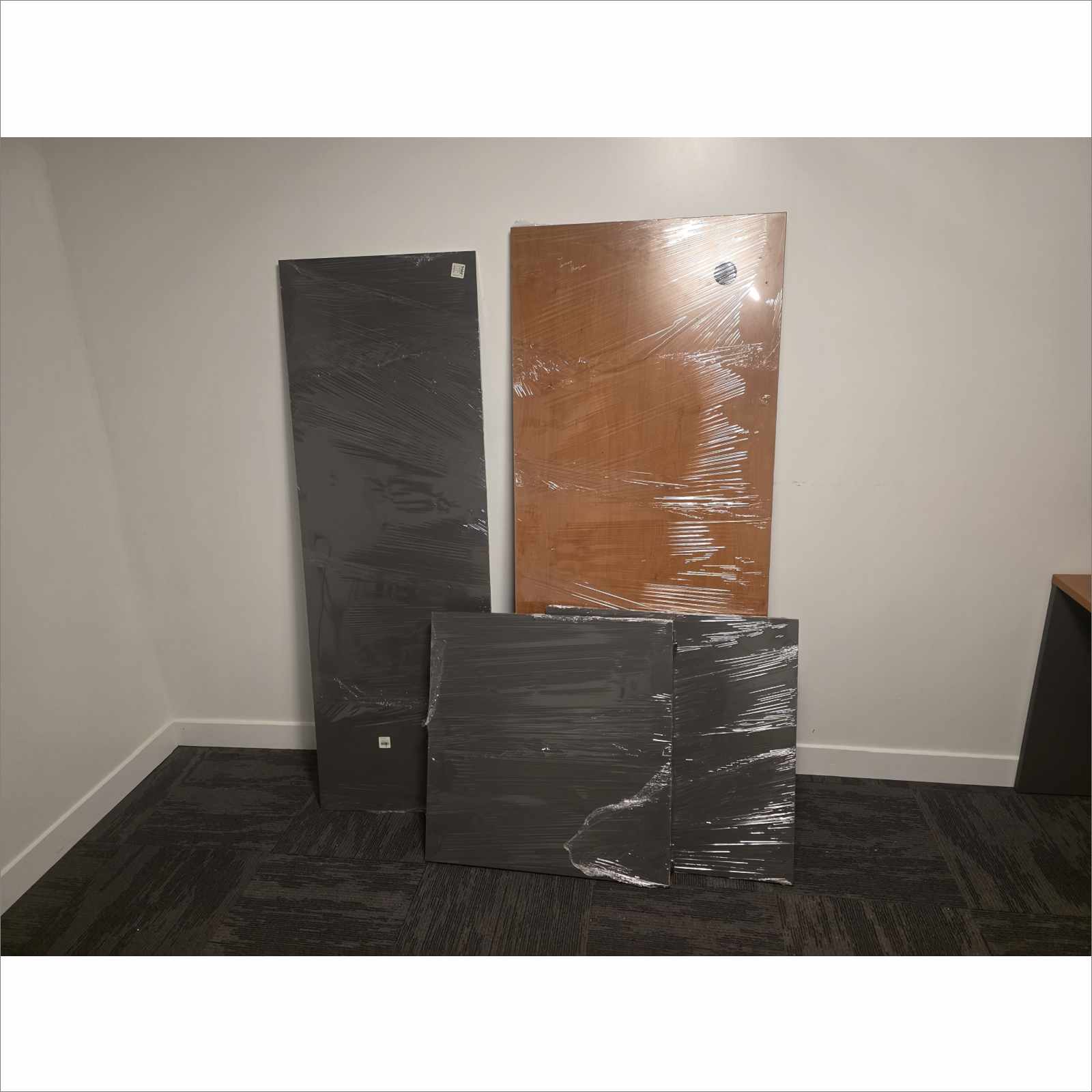 BBF Series C 72x30 WC72436 4-Piece Modular Office Desk Set Brown LEGO Style