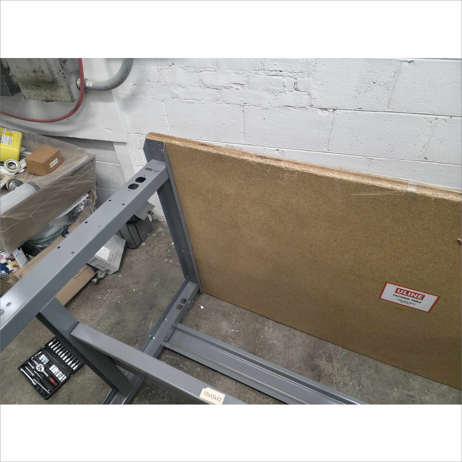 ULINE 72x36 Packing Table w/ Air Cushion Machine & 2 Bubble Wrap Rolls