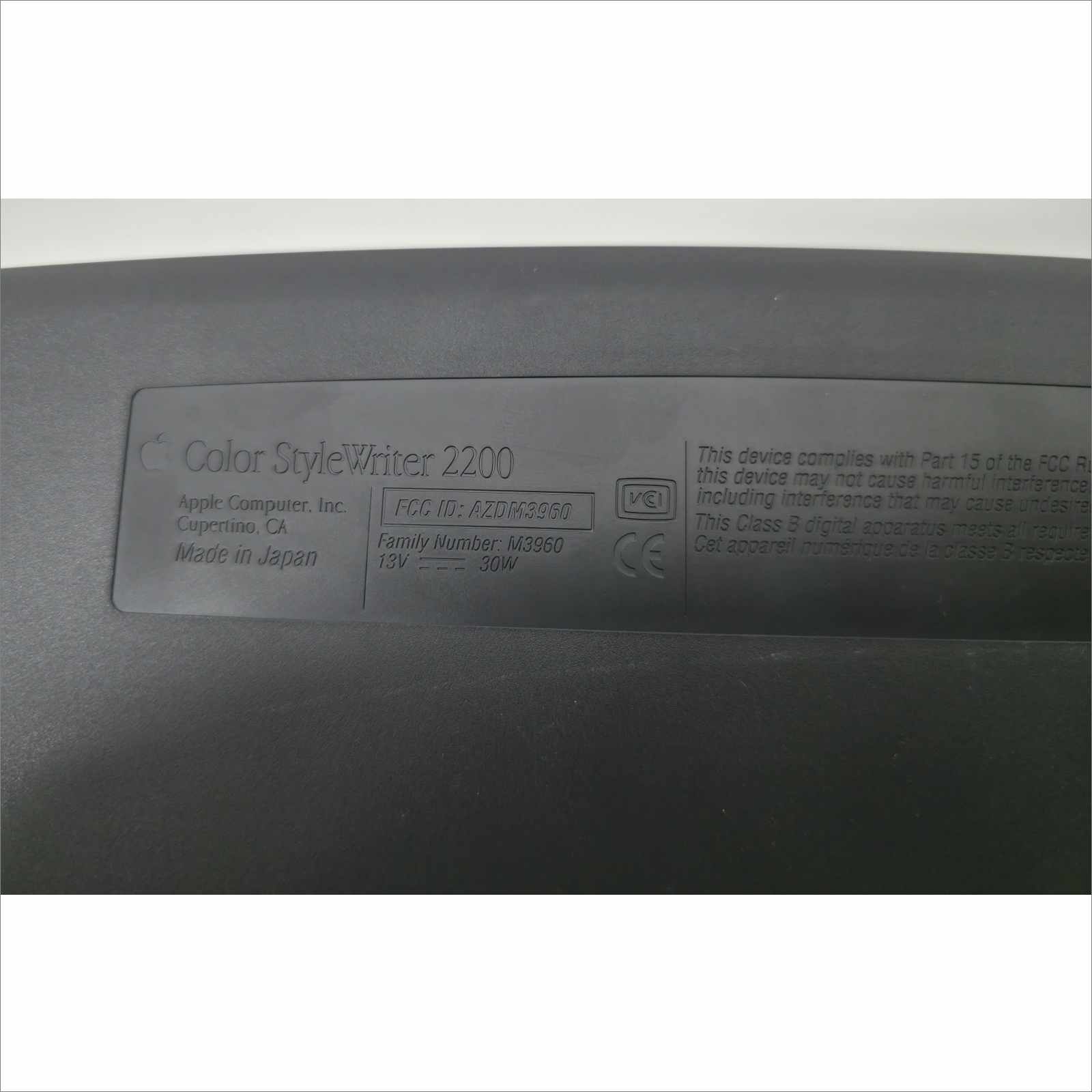 Apple Color StyleWriter 2200 Vintage Inkjet Printer - Power on test only